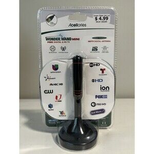 Acellories Wonder Wand Mini TV Digital Antenna 4K HDTV 1080P Magnetic Base